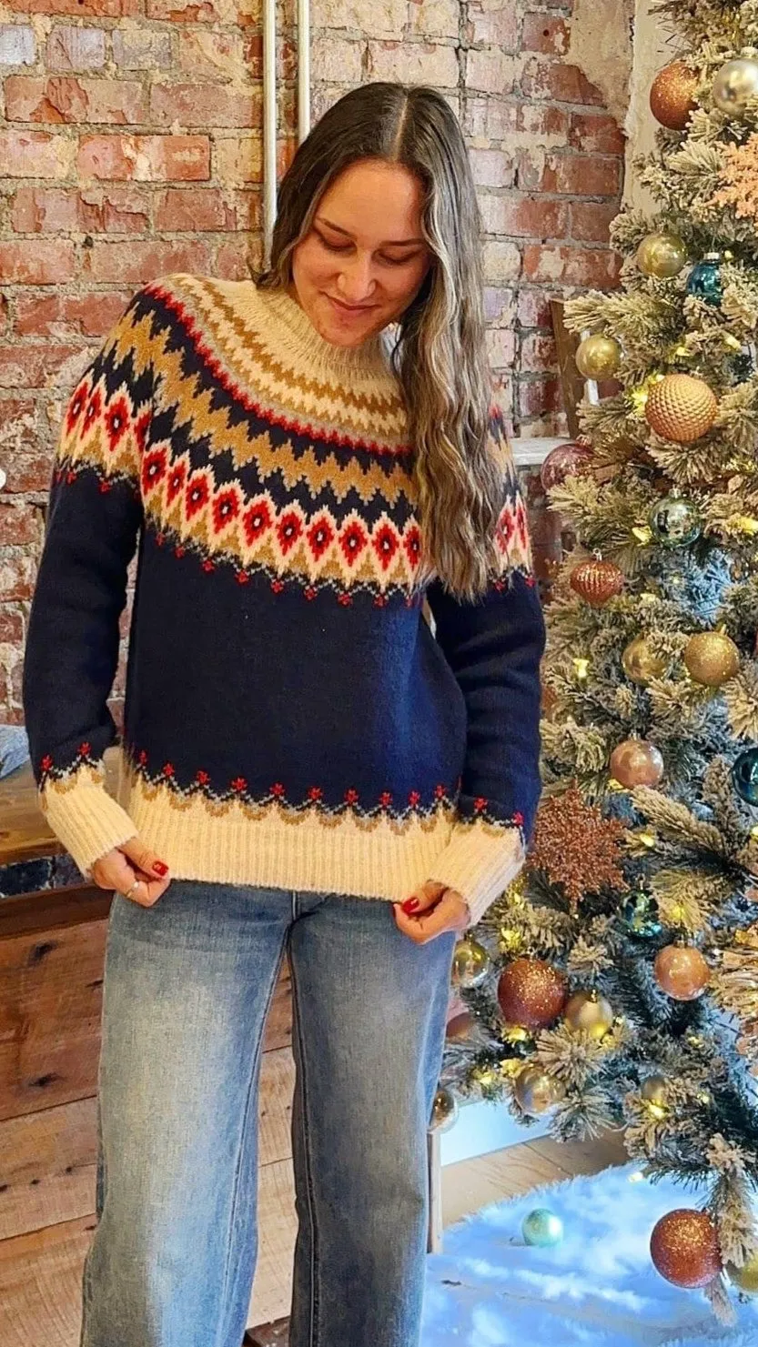 Navy Faire Isle Sweater