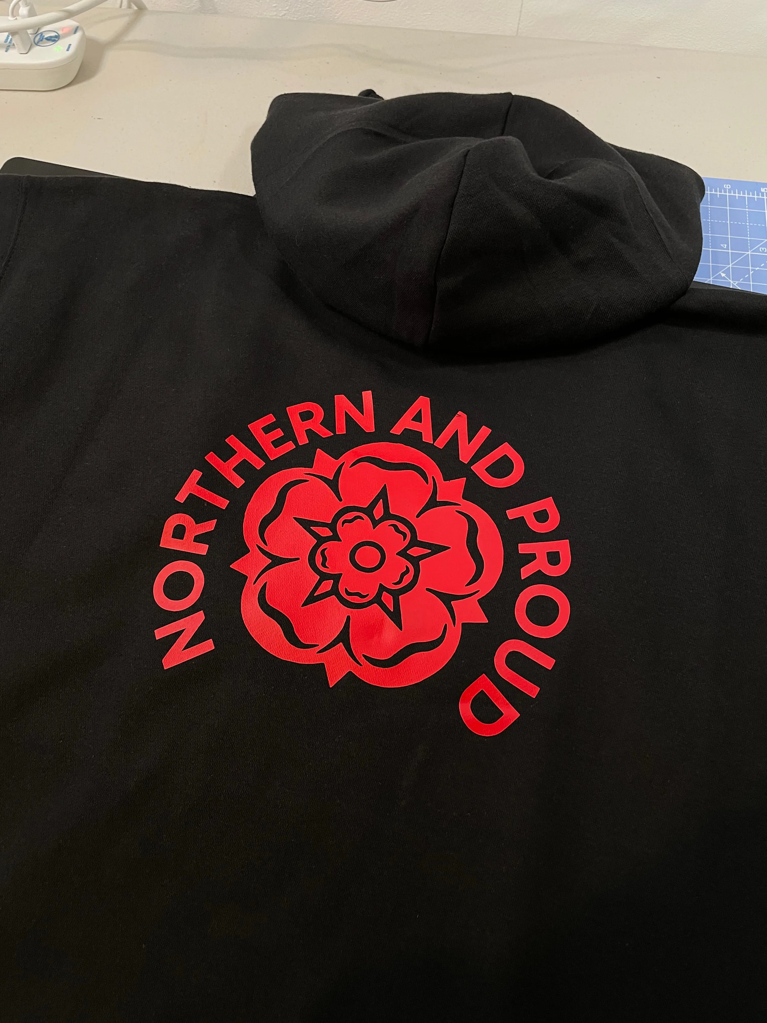 Northern Rose - Black Hoodie (Red or White Rose