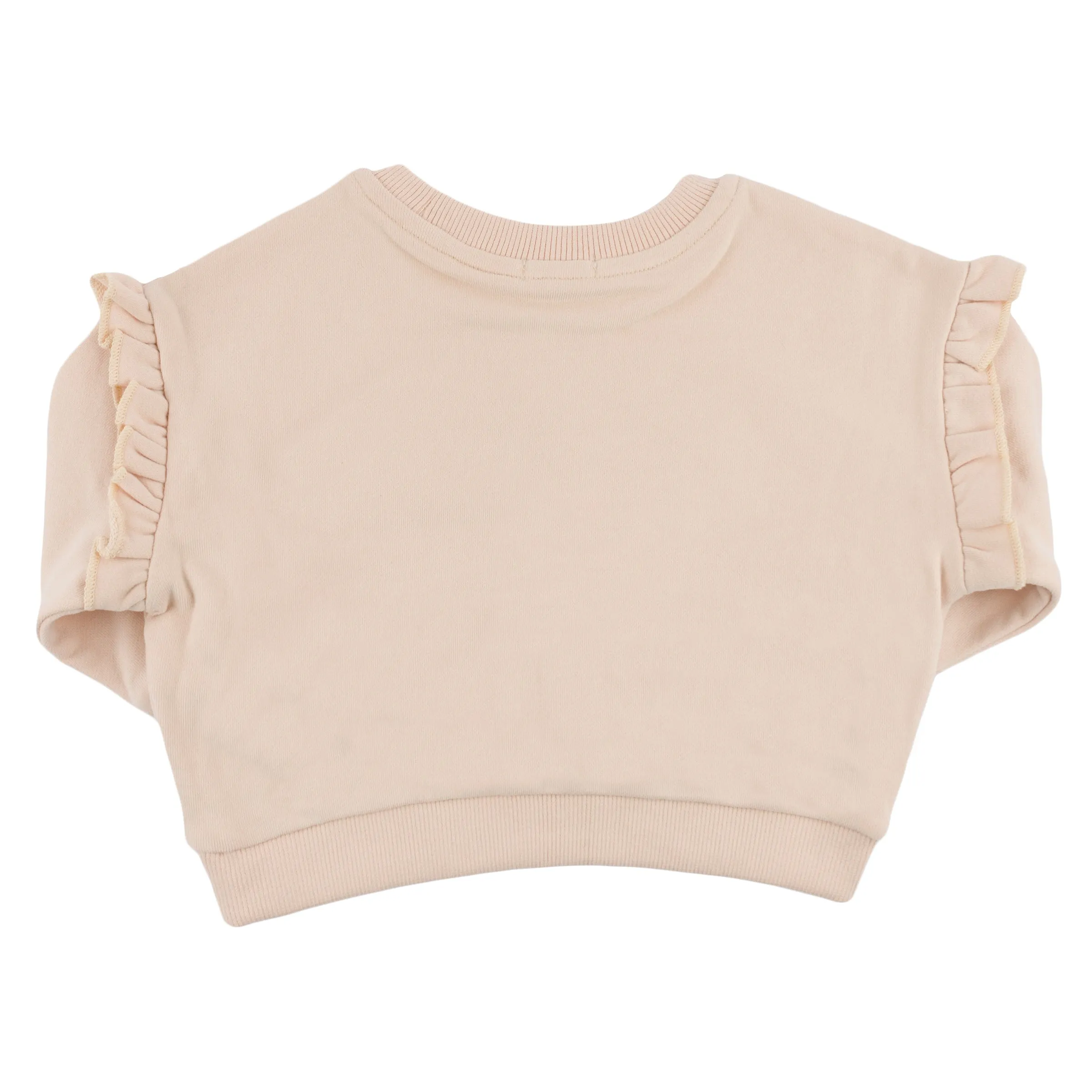 oh baby! Millie Slouch Sweatshirt - Quilted "happy" Applique - Pale Pink