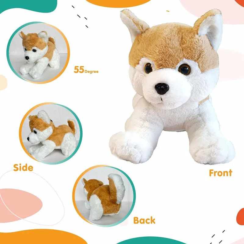 Plush Husky Dog Stuffed Animal Puppy Soft Toy - 30 CM (Brown)