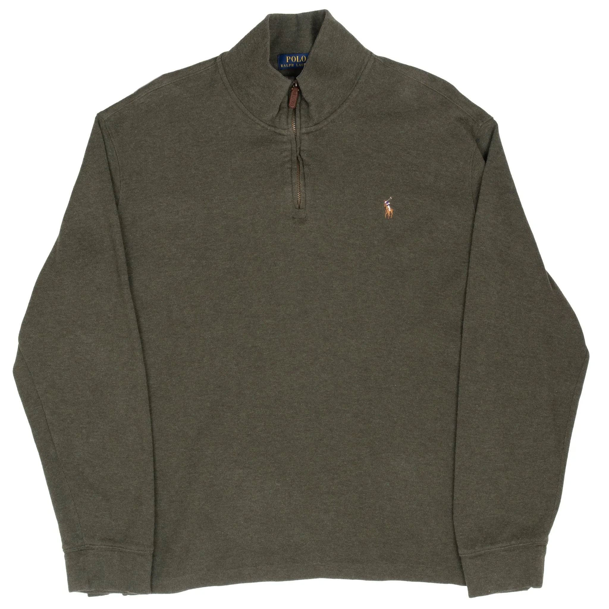 POLO RALPH LAUREN GREEN QUARTER 1/4 ZIP SWEATER 2XL