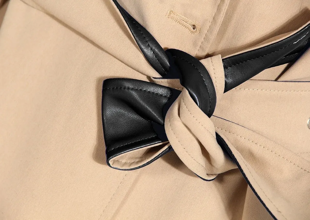 Pre Order:  Contrast Cape Top Belted Coat