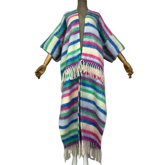 Pre Order: Cozy Striped Tassel Cardigan - WINI