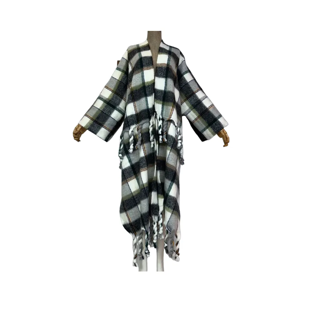Pre Order: Plaid Long Sleeve Cardigan - WINI