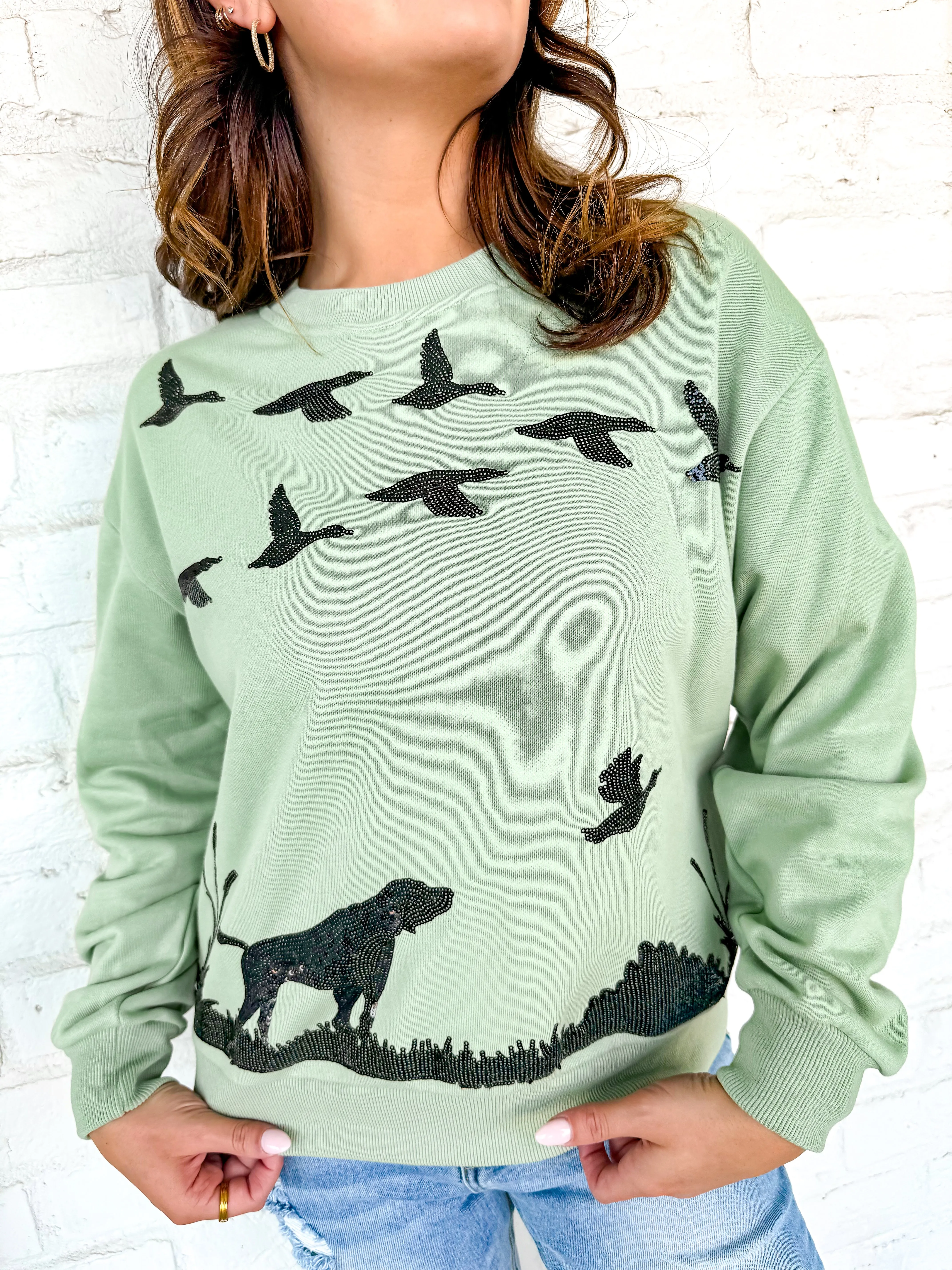 Queen Of Hunting Green and Black Sweater
