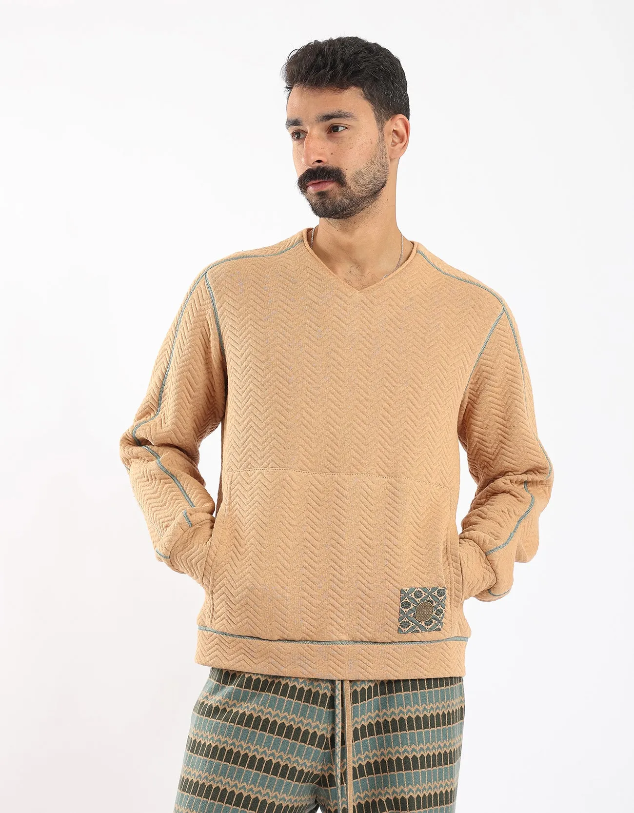 Quilted sweatshirt