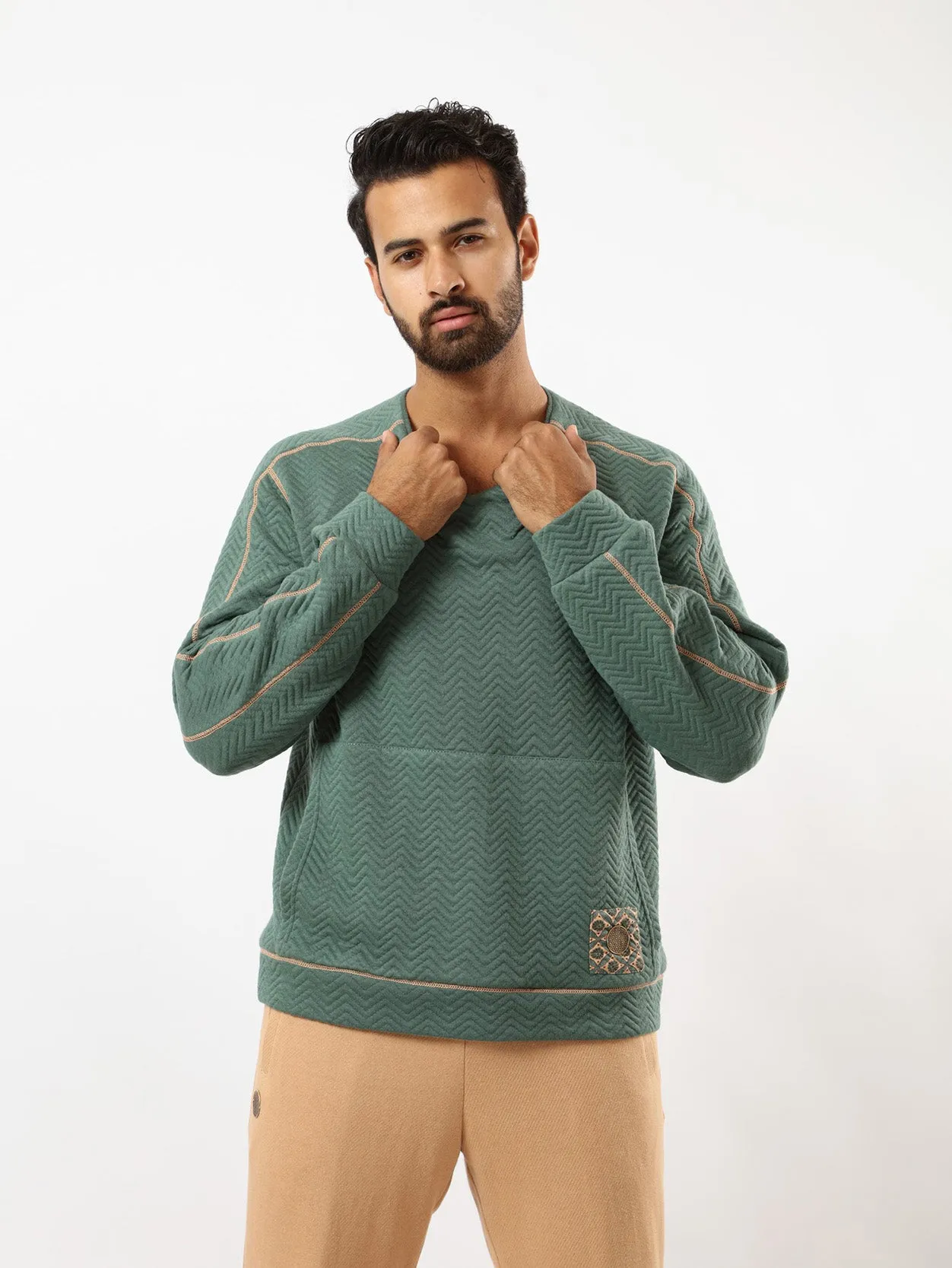 Quilted sweatshirt