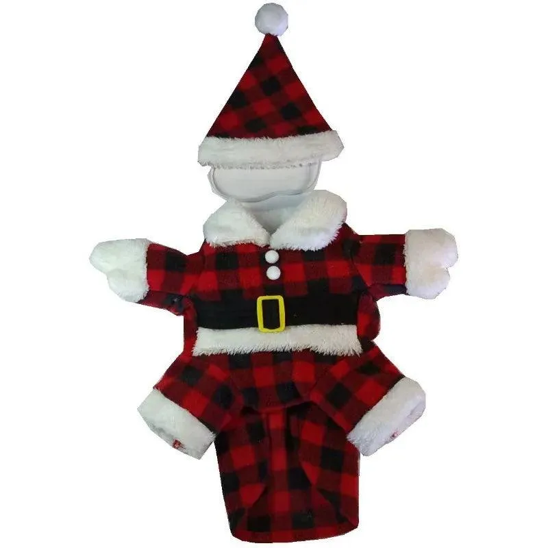 Santa Claus Dog Costume Winter Coat with Cap