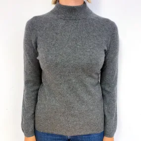 Slate Grey Cashmere Turtle Neck Jumper Small