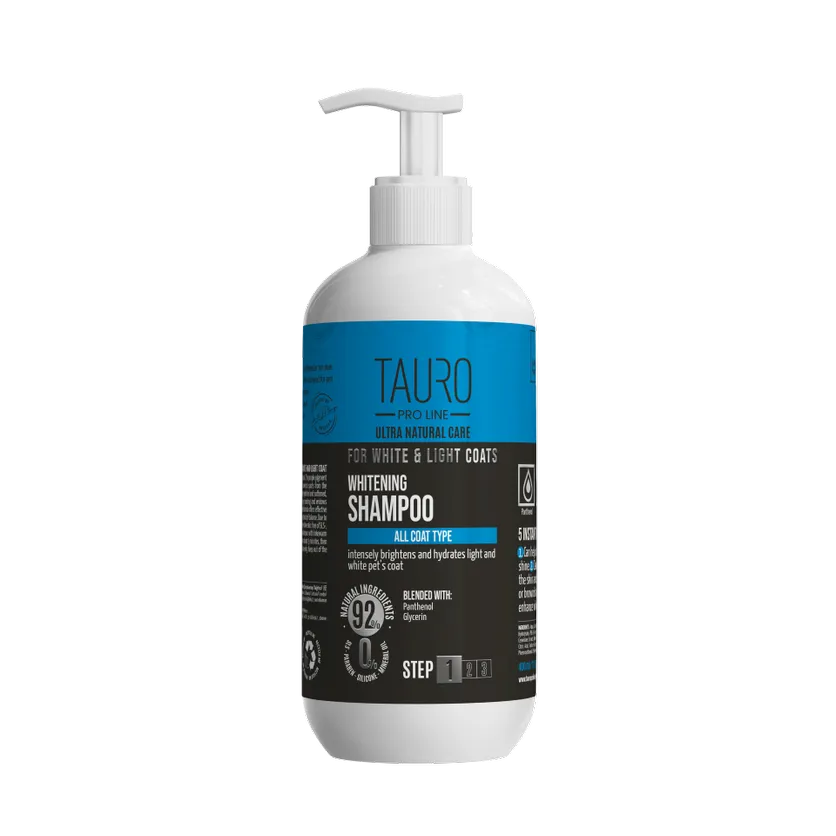 Tauro Pro Line Ultra Natural Care whitening shampoo for dogs and cats with white and light coat