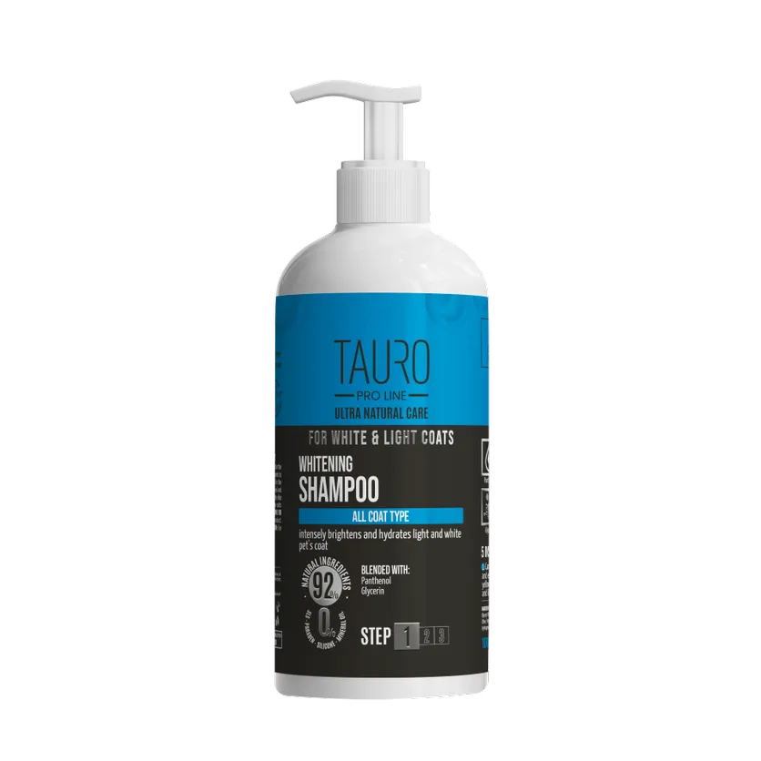 Tauro Pro Line Ultra Natural Care whitening shampoo for dogs and cats with white and light coat