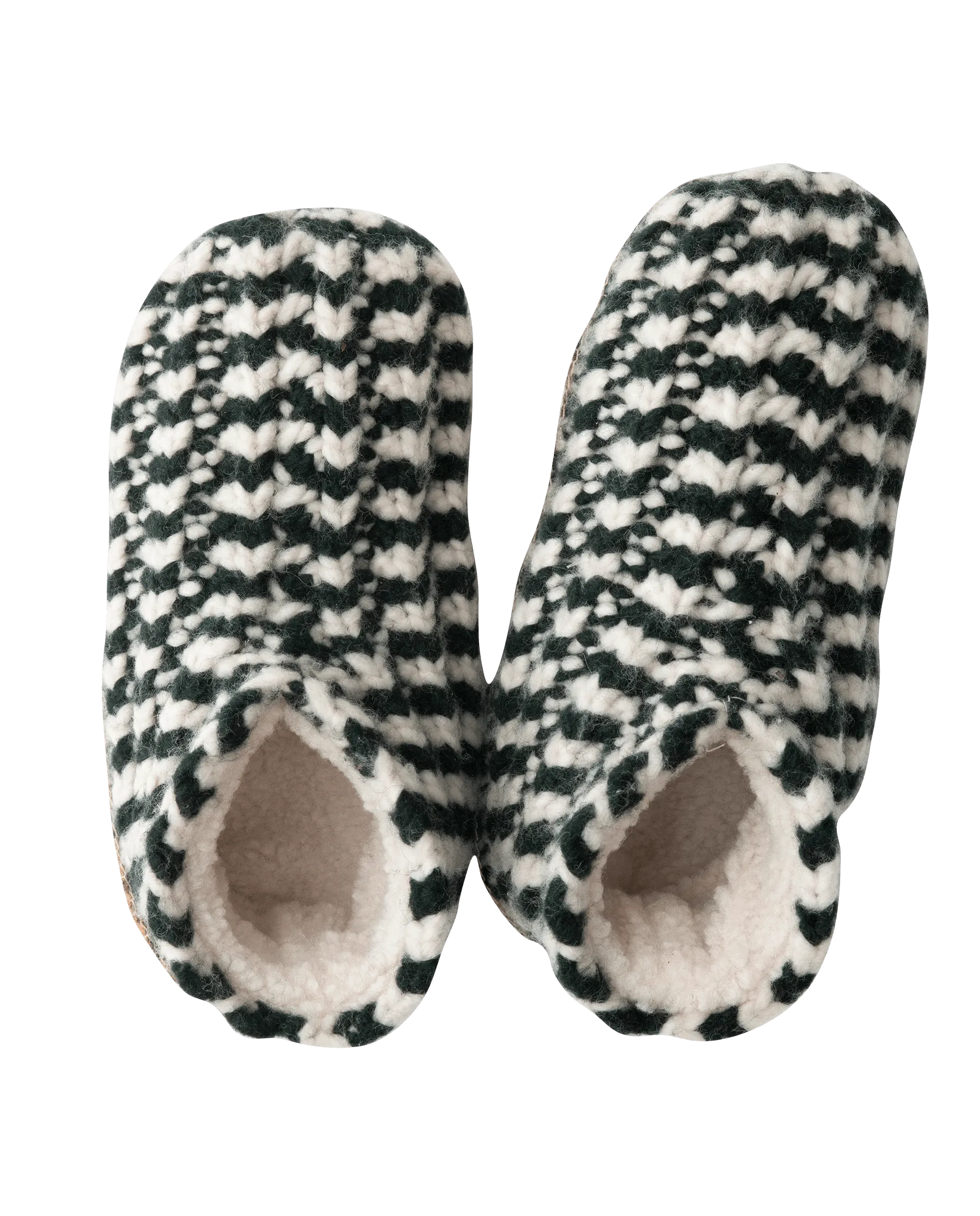 The Bootie Slipper. -- Black And Cream Stripe