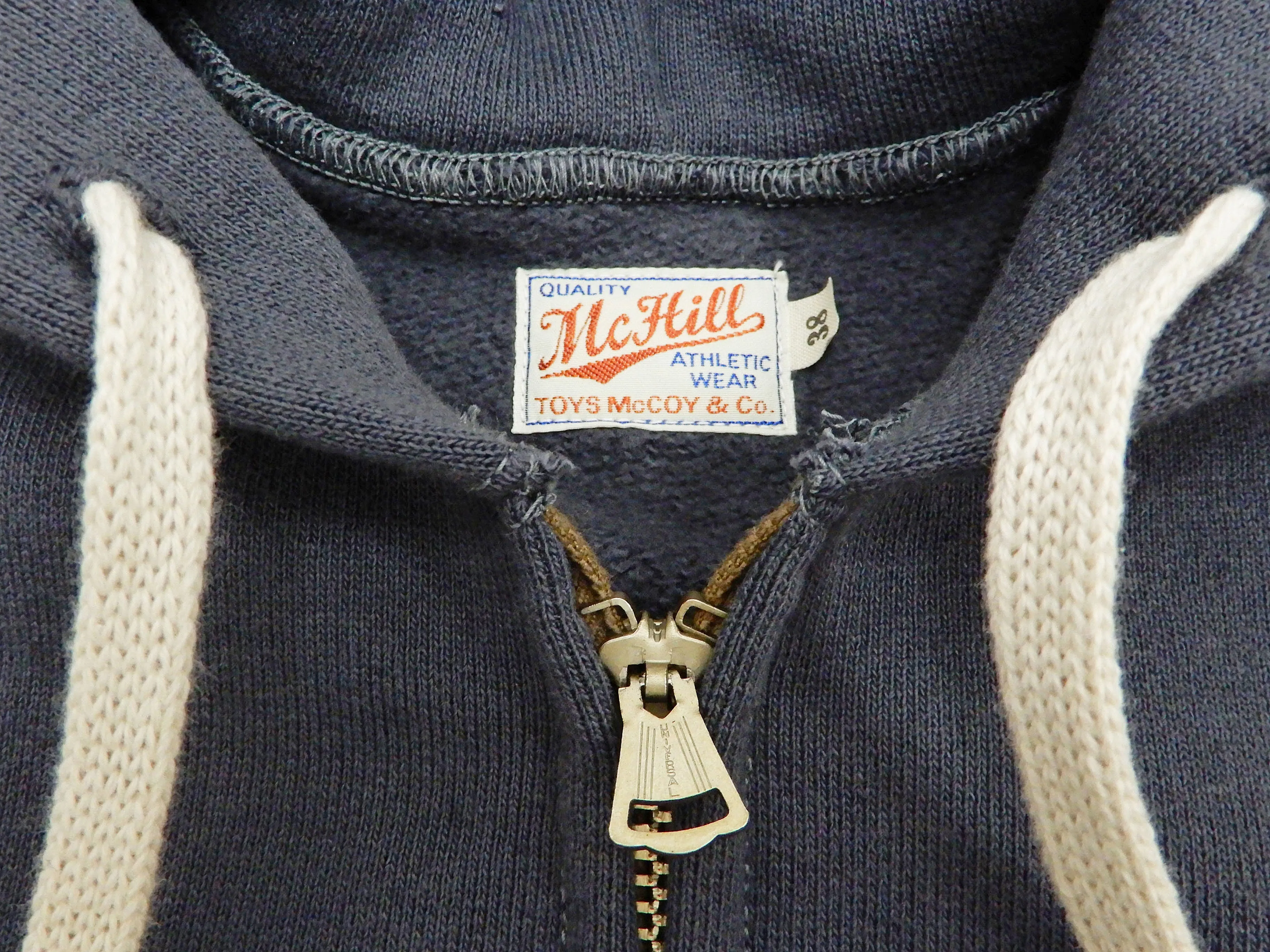 TOYS McCOY Hoodie Men's Vintage inspired Plain Zip Front Hooded Sweatshirt TMC2065 141-Faded-bluish-gray