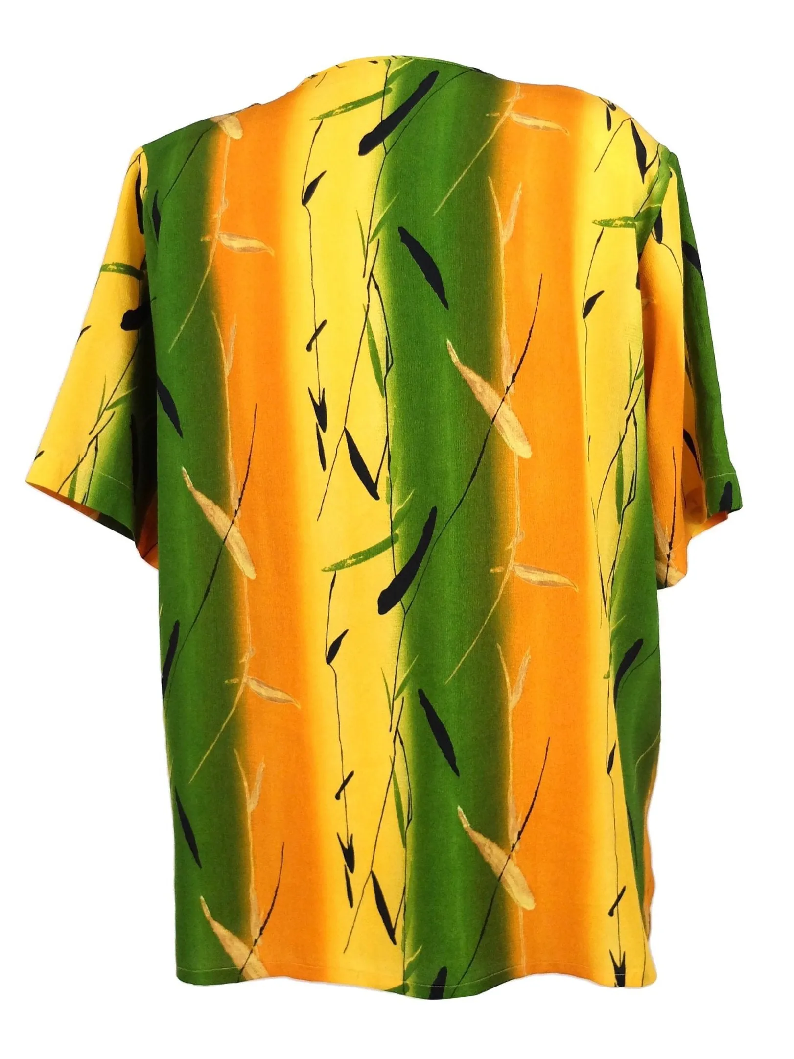 Vintage 90s Ombré Bohemian Abstract Short Sleeve Pullover Blouse