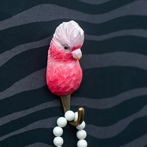 Wildlife Garden - Hand Carved Hook - Galah