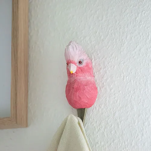 Wildlife Garden - Hand Carved Hook - Galah