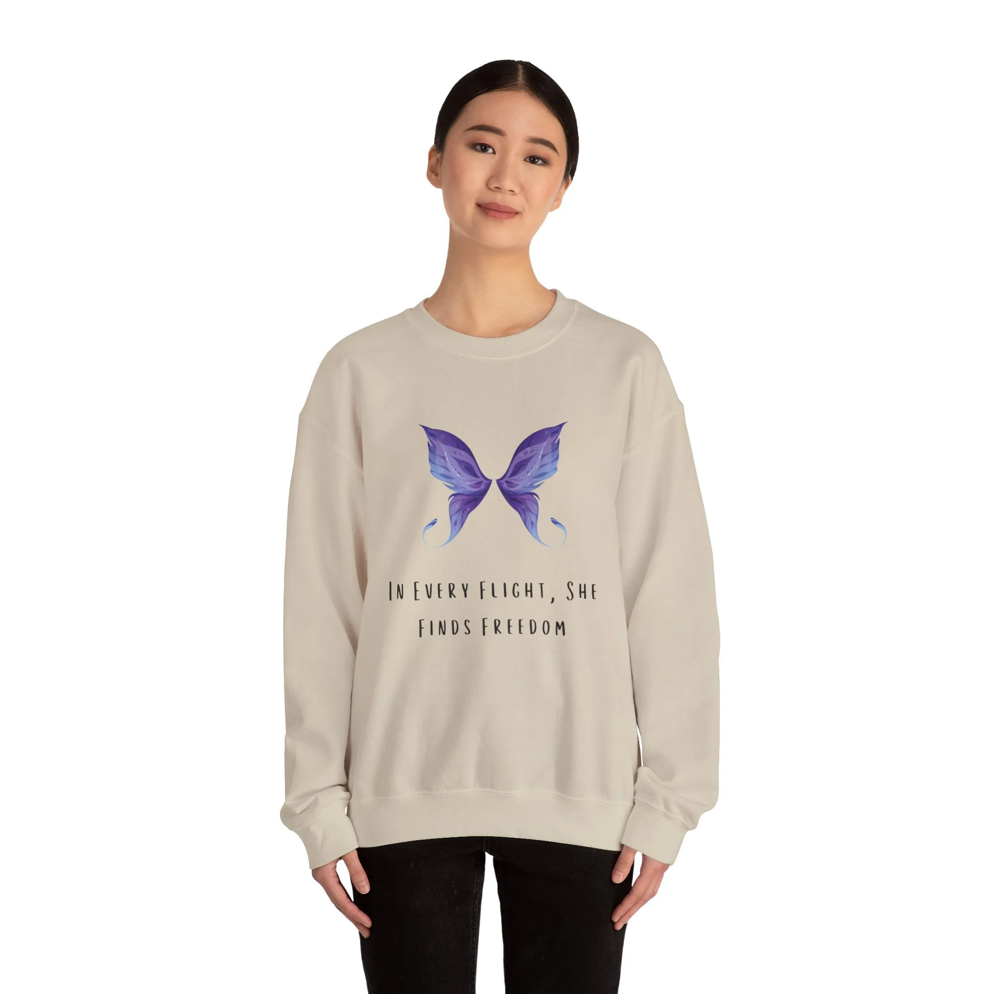 Women's Butterfly Print SweatShirt - In Every Flight, She Finds Freedom