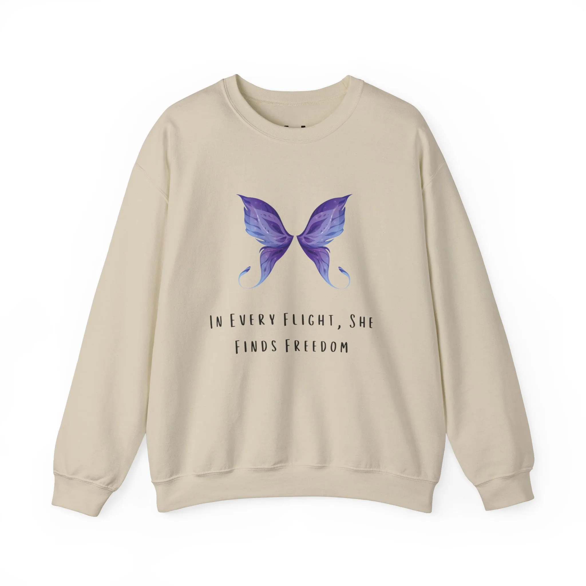 Women's Butterfly Print SweatShirt - In Every Flight, She Finds Freedom