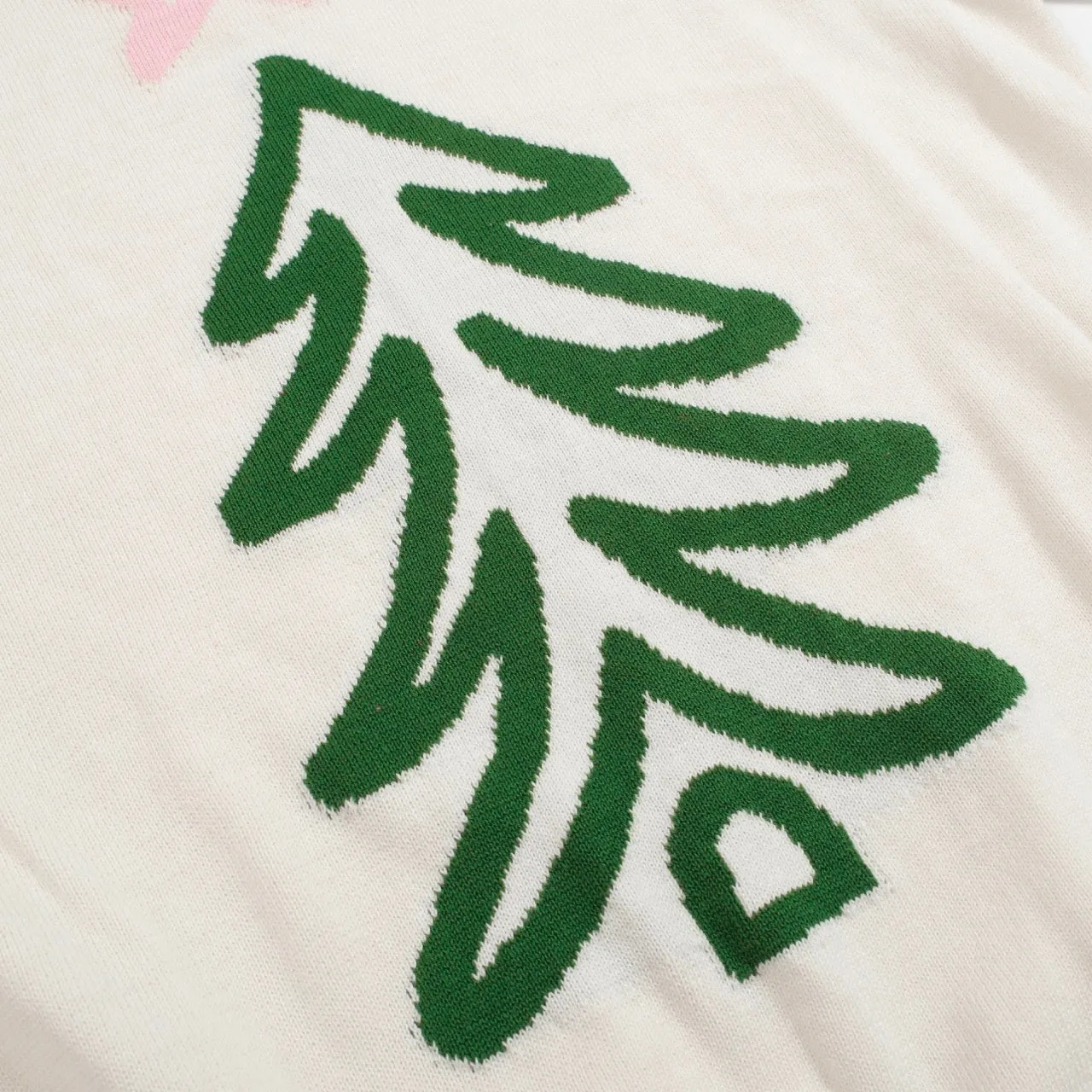 Women's green vintage striped Christmas jumper