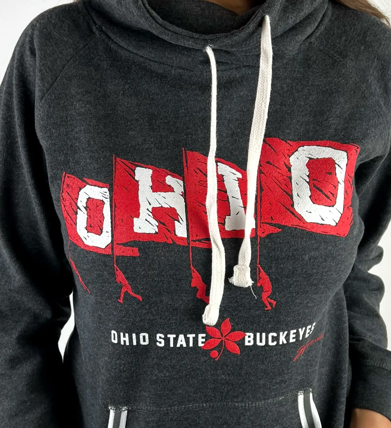 Women's Ohio State Buckeyes Flags Pullover Fleece